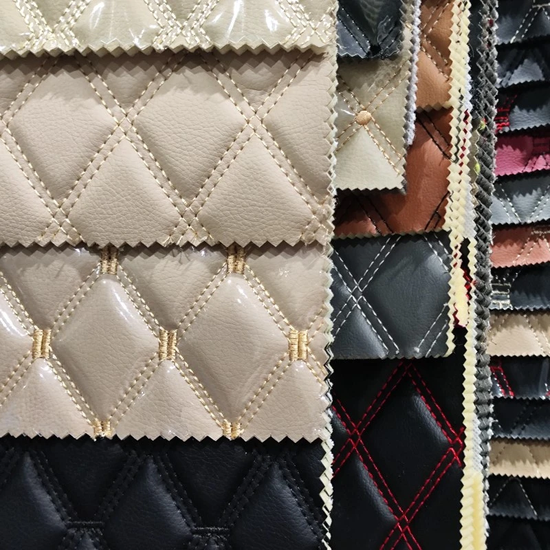 Cuir de broderie en PVC avec feuille transparente en PVC